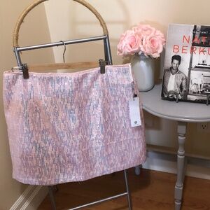 XL pink sequin skirt with back zip fully lined NEW